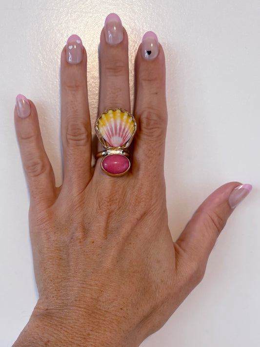 Pink Sunrise Shell + Pink Opal Size 7