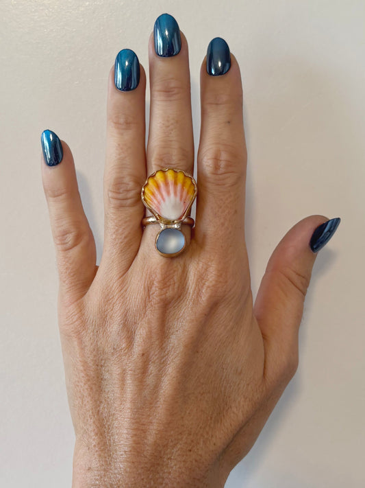 Sunrise Shell + Sea Glass