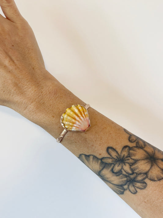 Massive Sunrise Shell Floral cuff